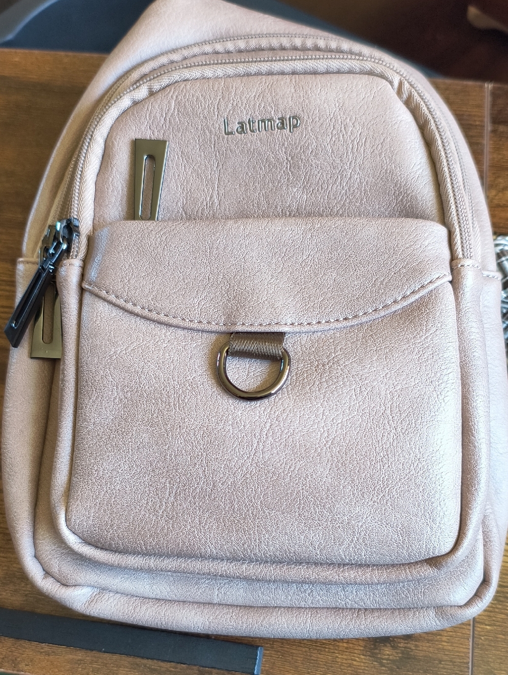 Blush Pink Mini Backpack with Front Pocket